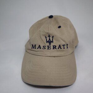 Maserati Beige Baseball Cap Trident Logo Embroidered Hat Adult Adjustable